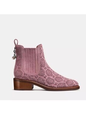 Coach Bowery Chelsea Boot With Cut Out Tea Rose